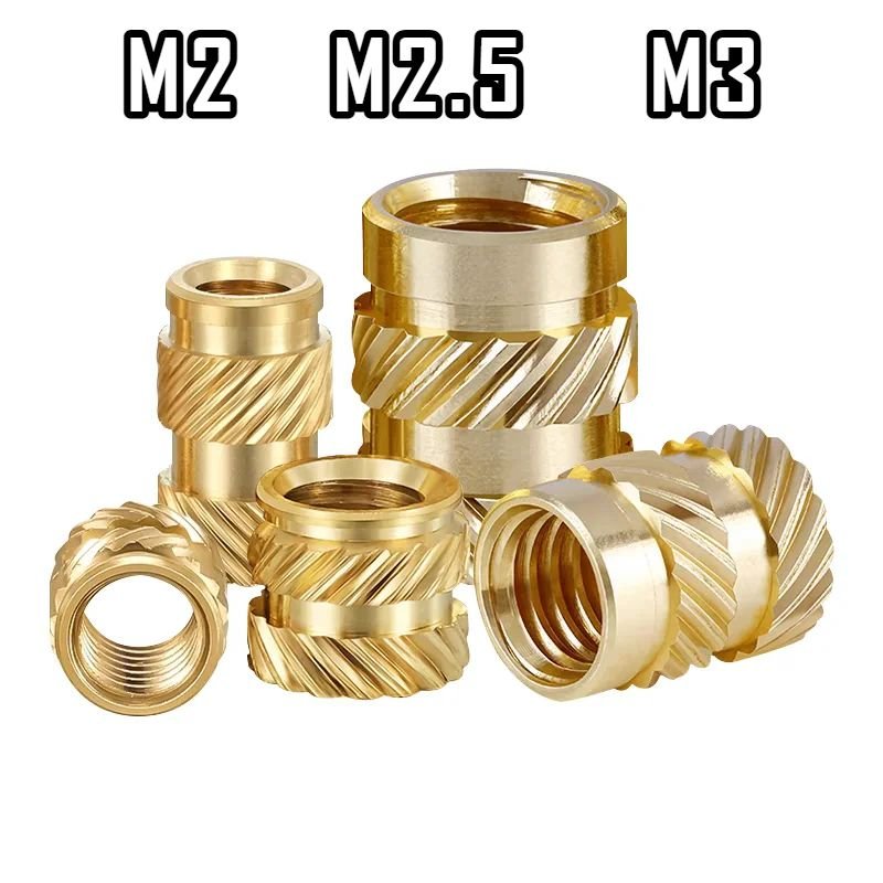 Brass Hot-Melt Threaded Insert Nuts M2 / M2.5 / M3 (5 Pcs)