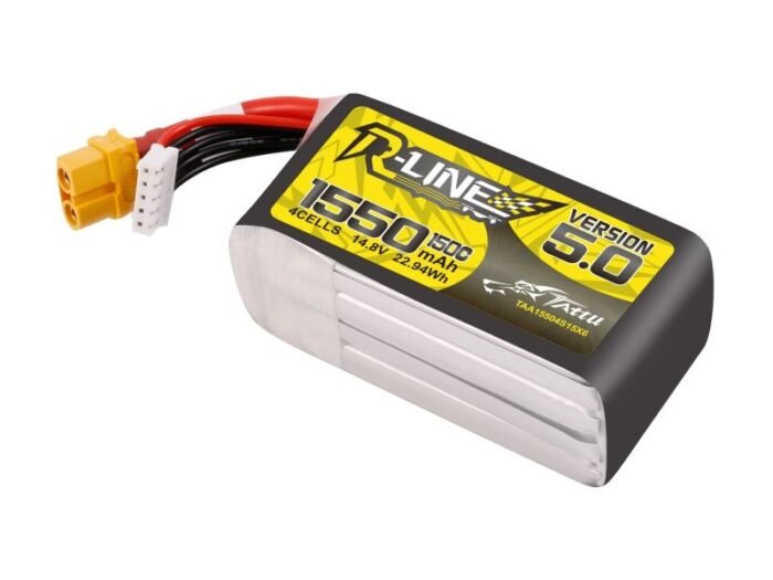Tattu R-Line V5 1550mAh 4S 150C LiPo Battery – XT60