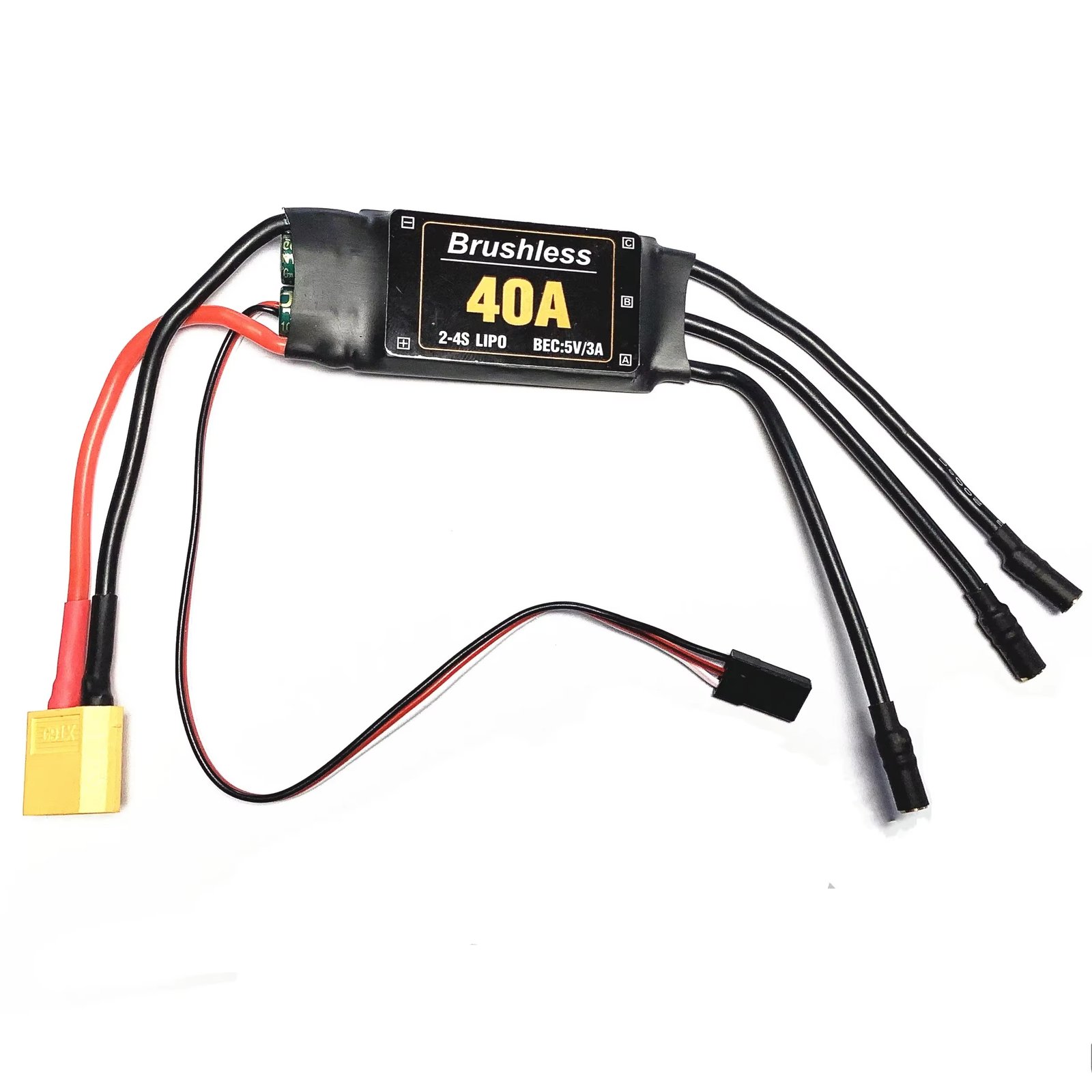 40A 2-4S Brushless ESC with 5V/3A BEC for RC Airplane & Multicopter