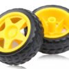 65mm Yellow Rubber Wheel for TT Gear Motor Robot Car